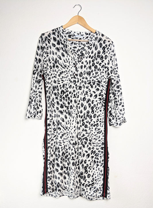 Pastunette, Kleid, Shirtkleid mit Leoprint, schwarz weiß, Gr. 36